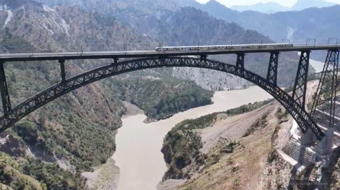 J&K | Railways Conduct Trial Run On World's Highest Chenab Rail Bridge