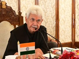 LG Manoj Sinha reviewing security arrangements at a high-level meeting in Srinagar on Saturday.