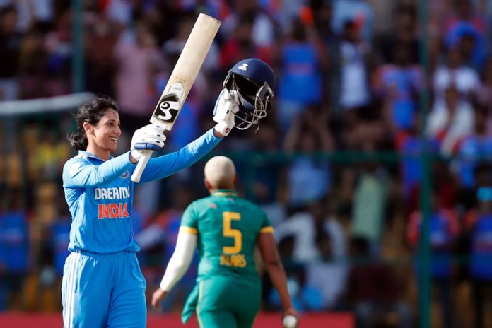 Ton-up Smriti, spinners hand India massive 143-run win over South Africa in 1st ODI