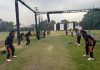 Women cricketers during practice session in Jammu.