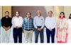 Senior officials of AIIMS Jammu posing together after inauguration of PIC and ADR Monitoring Centre in the premises of the Institution.