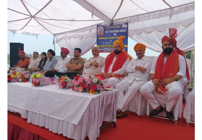 Dignitaries at a function in connection with Coronation Day of Maharaja Gulab Singh at Akhnoor.