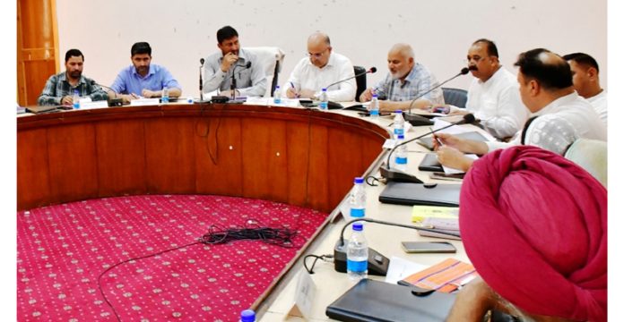 Chairperson DDC Rajouri Advocate Naseem Liyaqat chairing a meeting on Thursday.