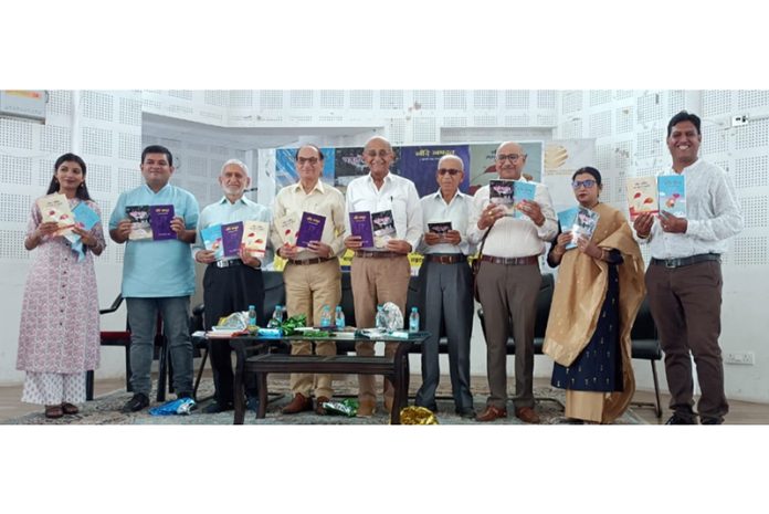 Guests releasing books authored by P.L Parihar.