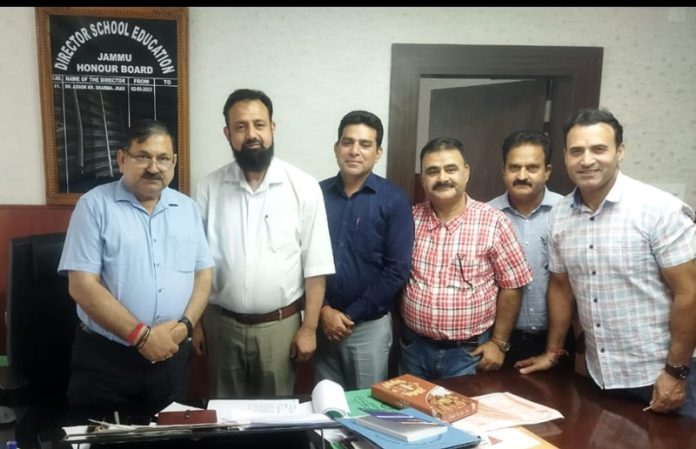 Delegation of Plus 2 Lecturers' Forum meeting with Director School Education Jammu.