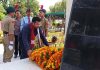 Officers of District Administration Samba pay tribute to Brigadier Rajinder Singh on his birth anniversary.