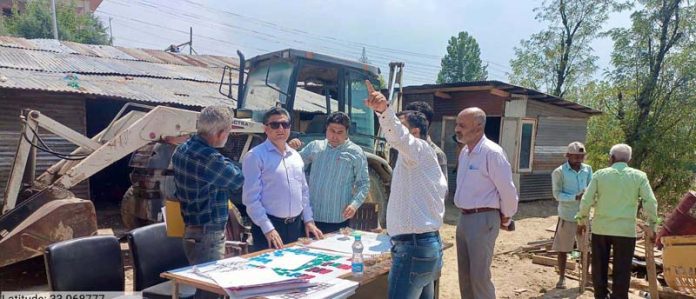 RRC Dr Arvind Karwani inspecting ongoing construction work on Friday.