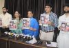 Dignitaries releasing the Bhajan of Mata Raignya at Jammu on Thursday. — Excelsior/Rakesh