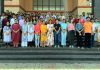 Participants with chief guest and others on inaugural day of three-day theatre workshop at Kathua Campus.