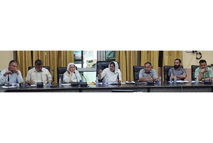 DDC Chairperson Ramban chairing meeting on Monday.