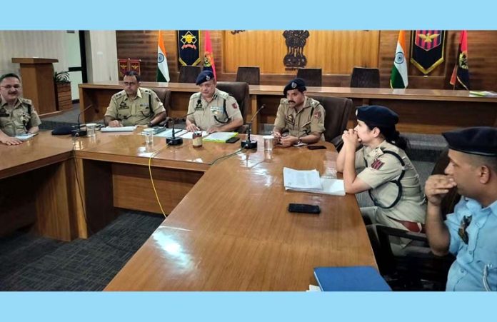 SSP Traffic Jammu City Fiesel Qureshi finalizing arrangements for Shri Amarnath Ji Yatra on Wednesday.