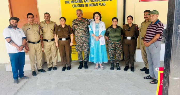 Dr. Himani Bhutyal and Ishan Malhotra posing along with others during a programme in Jammu on Thursday.