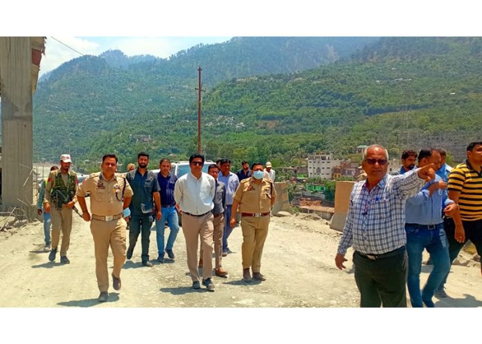 DC Ramban during visit to Nashri area on Friday.