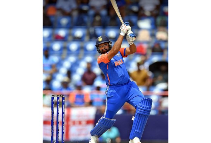 Rohit Sharma playing a shot during his inning of 92 runs against Australia.