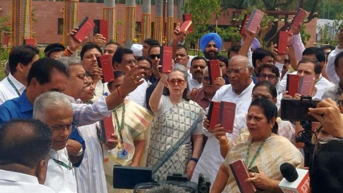 INDIA Bloc's Show Of Strength In Parliament, Raise Call To 'Save Constitution'