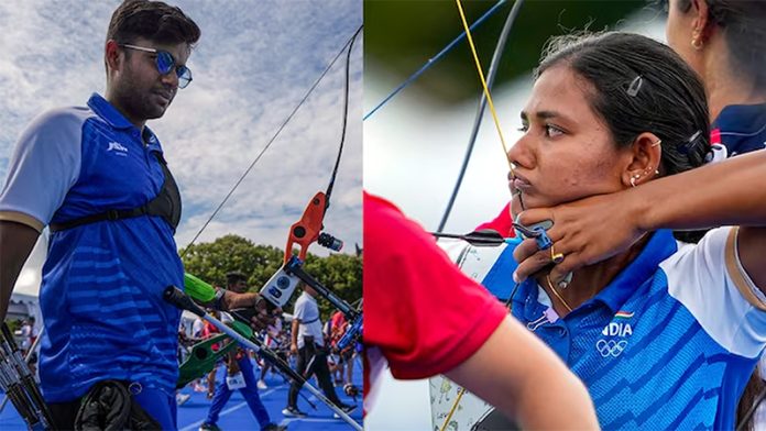Indian archers in action in both men’s and women’s events at Paris.