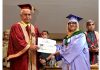 LG Manoj Sinha awarding degree to a student at IUST convocation in Awantipora on Thursday.