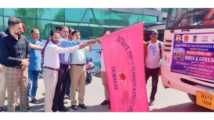 Director YSS flagging off Trekkers’ trekking expedition on Tuesday.