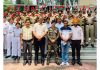 NCC Unit of MAM College along with Principal and others during annual Rank Ceremony for NCC on Tuesday.