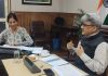 Chief Secretary Atal Dulloo chairing a meeting on Saturday.