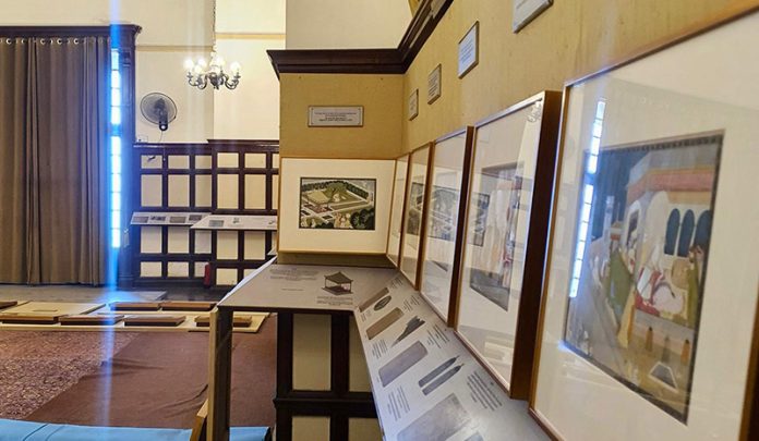An inside view of Amar Mahal Museum during professional reframing exercise of invaluable art works.