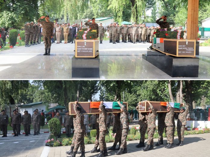 Indian Army Pays Tributes To Two Soldiers Who Died In Action In Separate Operations In Kulgam