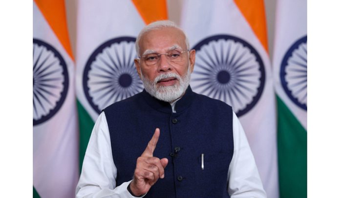 Prime Minister Narendra Modi remarks his view on Union Budget 2024-25 via video conferencing in New Delhi on Tuesday. (UNI)