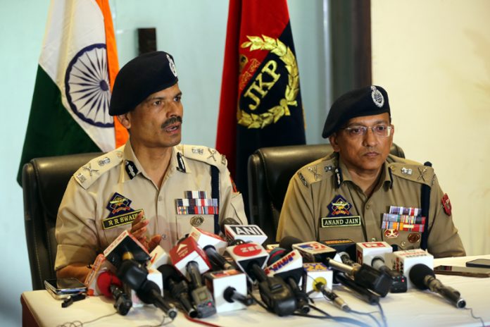 DGP R R Swain at a media interaction in Jammu.