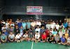 ADC Udhampur, Joginder Singh Jasrotia posing along with budding badminton players in Udhampur.
