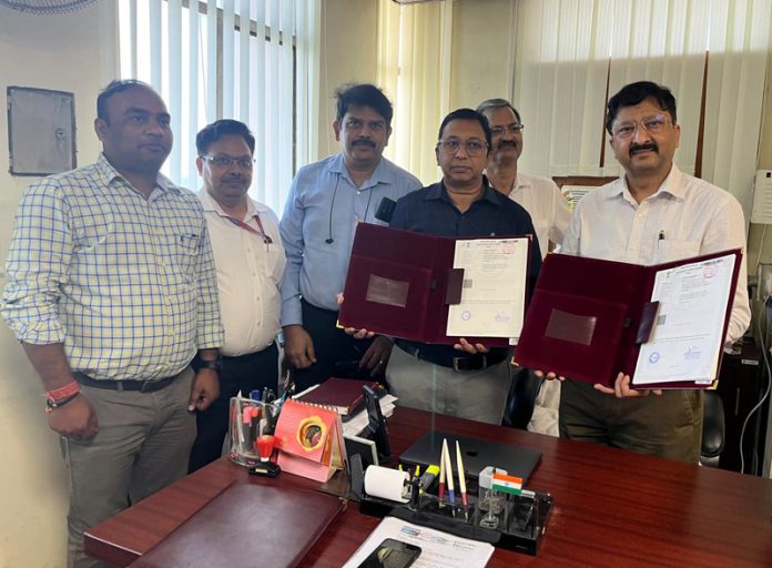 Officers of CVPPL and UPPCL show the signed Power Purchase Agreements in Lucknow.