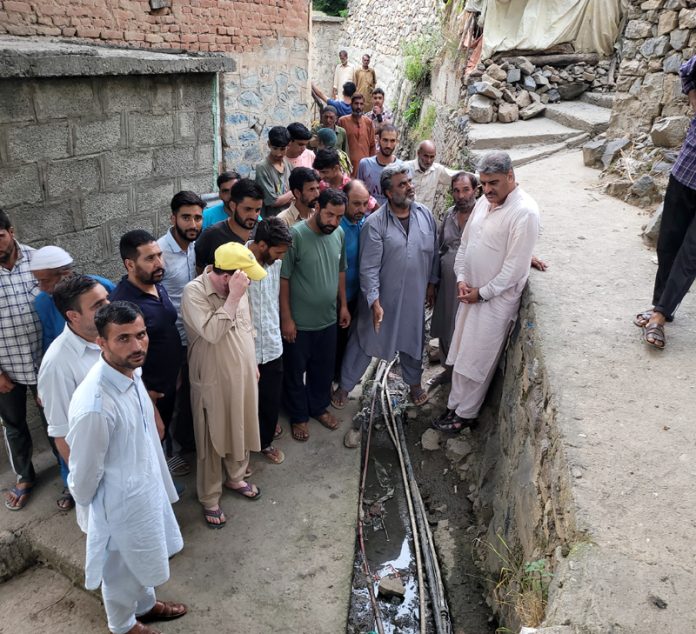 NC leader, Sajjad Shaheen interacting with public during a tour of remote villages in Ramban.