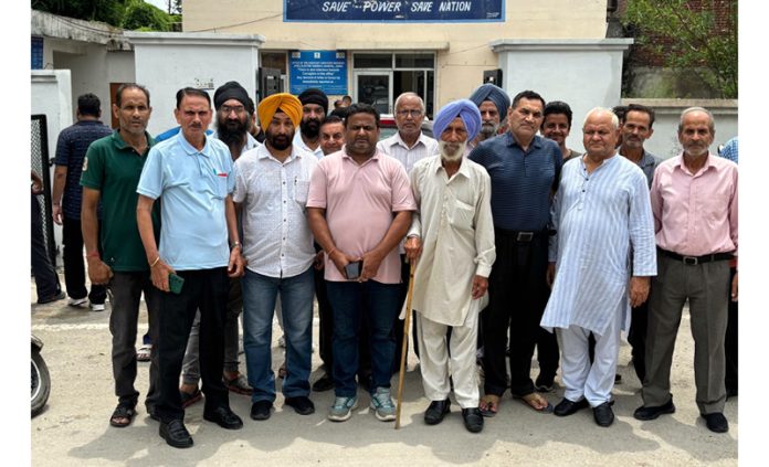 Members of the delegation from Ekta Vihar posing for a photograph after meeting PDD officers on Tuesday.