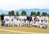 Winning team posing along with trophy at Srinagar on Friday.
