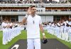 England’s fast bowler Jimmy Anderson receiving applauds after retiring from test cricket.