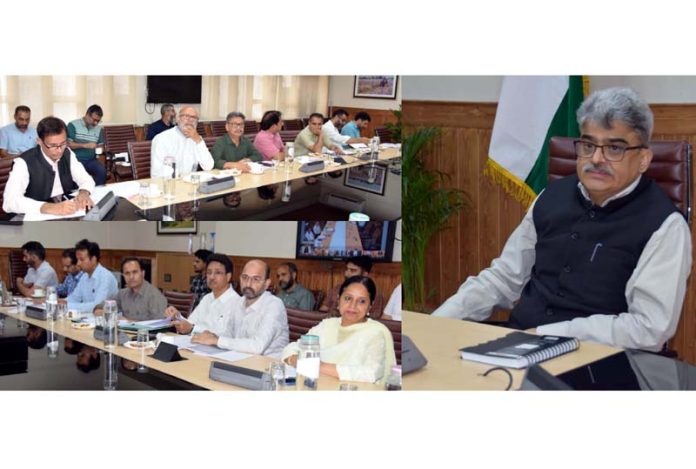 Chief Secretary Atal Dulloo charing a meeting on Thursday.