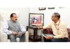 Union Minister Dr Jitendra Singh being briefed by Chief Information Commissioner of India, Heeralal Samariya at New Delhi on Wednesday.