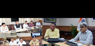 Chief Secretary Atal Dulloo chairing a meeting on Monday.