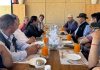 Leaders of LAB and KDA during a meeting in Leh on Wednesday.