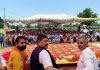 BJP leaders during a party programme in Marh on Sunday.