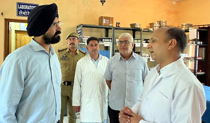 DC Doda, Harvinder Singh during visit to Bhaderwah on Sunday.