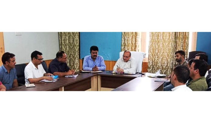 Director Horticulture Jammu, Chaman Lal Sharma chairing a review meeting on Saturday.