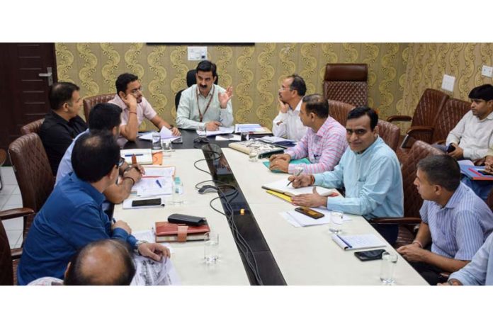 Union Joint Secy Rajender Kumar chairing a meeting on Friday.