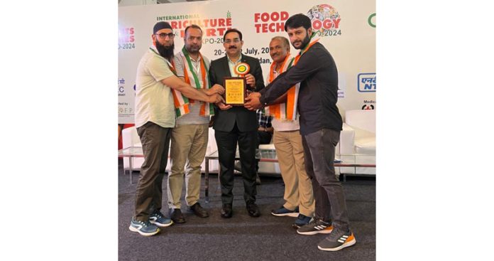 Officials of Horticulture Department receiving first prize at Intl. Agri. & Horti. Expo-2024.