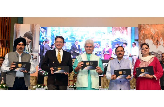 LG Manoj Sinha along with other dignitaries during the Certificate Award Ceremony.