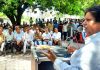 Congress leader, Raman Bhalla addressing a gathering at Jallochak in Jammu on Sunday.