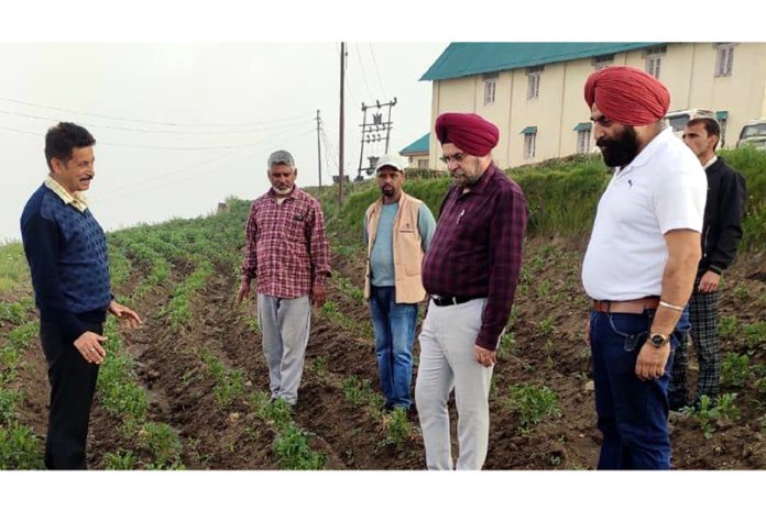 Director Agriculture Jammu Arvinder Singh Reen during visit to Potato Seed Development Farm at Natha Top.