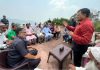 BJP general secretary, Vibodh Gupta addressing a meeting at Khankari near LoC on Monday