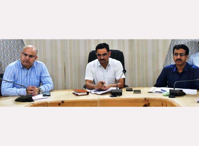 DC Rajouri Om Prakash Bhagat chairing a meeting.