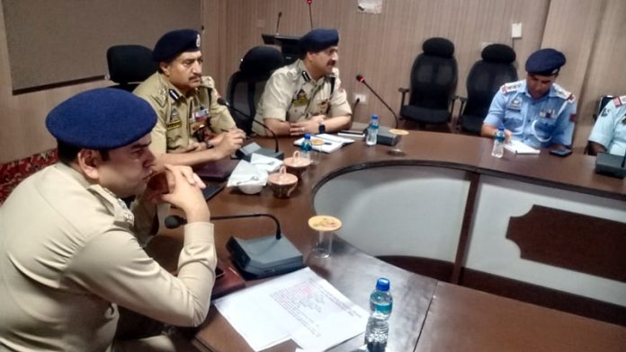 DIG Traffic Jammu Range, Dr Haseen Mughal, chairing a meeting in Rajouri on Wednesday.