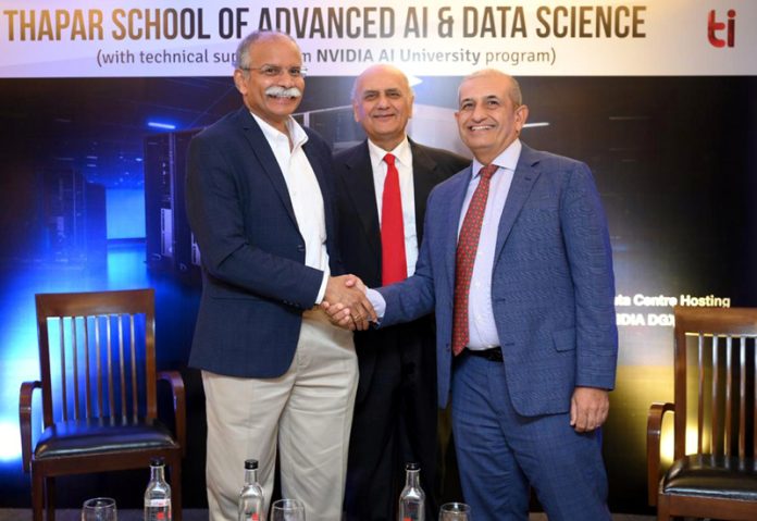 Dr. Padmakumar Nair, Director of TIET along with Vishal Dhupar, MD of Asia South NVIDIA after signing MoU on Tuesday.